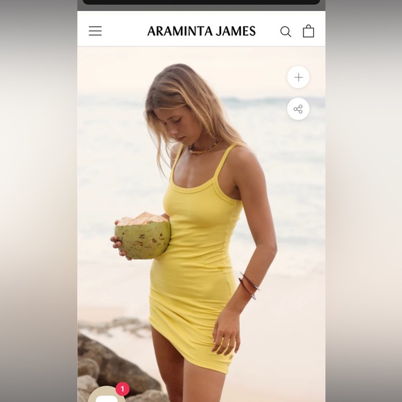 Araminta James yellow mini/ midi dress - Picture 1 of 2